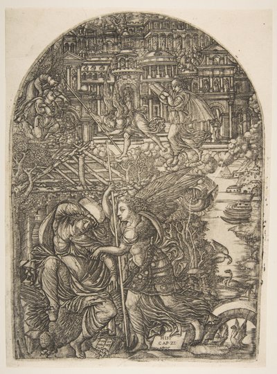 Engelen viser den hellige Johannes det nye Jerusalem, fra Apocalypse.n.d. av Jean Duvet