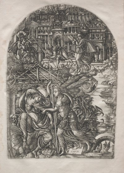 Apokalypsen: Engelen viser St. Johannes det nye Jerusalem, 1546-1556. av Jean Duvet
