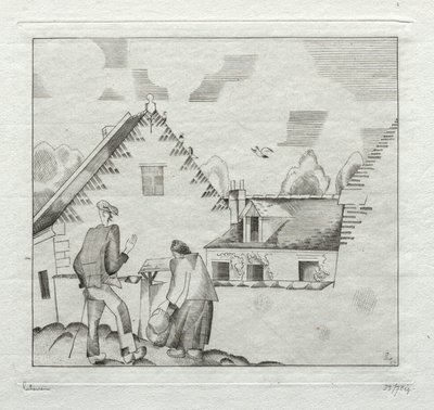 Dorfbewohner, Plaudern von Jean-Emile Laboureur