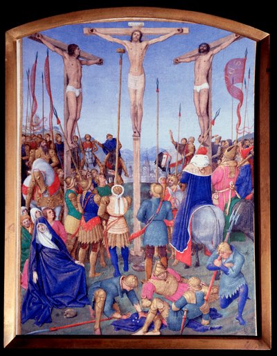 Korsfestelse. Miniatyr hentet fra "" The Book of Hours of Etienne Chevalier"" av Jean Fouquet (1420-1477/1481) av Jean Fouquet