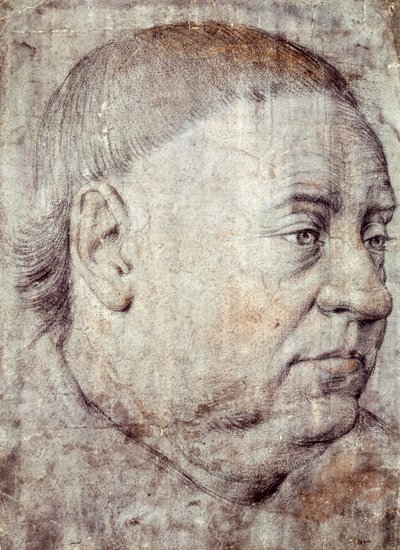 Tegning for portrett av Guillaume Jouvenel des Ursins, kansler av Charles VII av Jean Fouquet (ca. 1415-ca. 1481) av Jean Fouquet