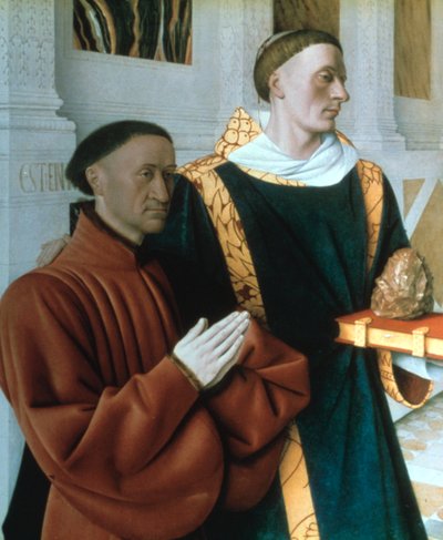 Etienne Chevalier og St Stephen, c1450 av Jean Fouquet