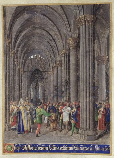 St. Veran eksoriserer de besatte i nordgangen til katedralen Notre-Dame de Paris, fra 