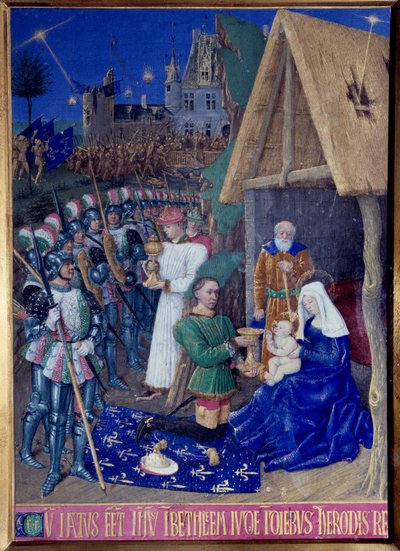 The Adoration of the Magi Miniature hentet fra "The Book of Hours of Etienne Chevalier" av Jean Fouquet (1420-1477/1481) av Jean Fouquet