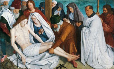 The Pieta av Jean Fouquet (ca 1415 - ca 1481), tempera på tre av Jean Fouquet