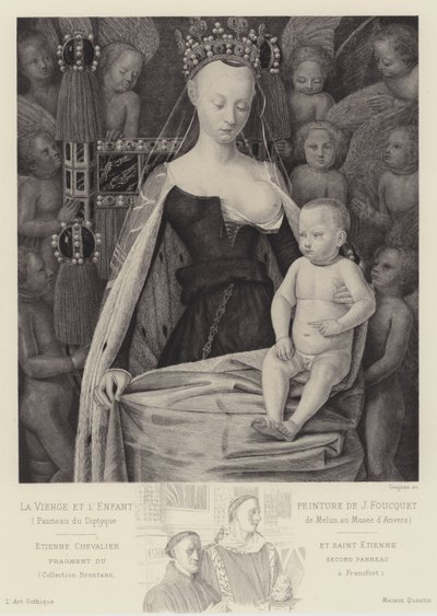 Jomfruen og barnet omgitt av engler, c1450 av Jean Fouquet