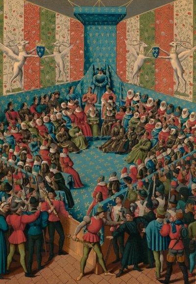 Dom over Johannes II av Alencon, 1400-tallet av Jean Fouquet