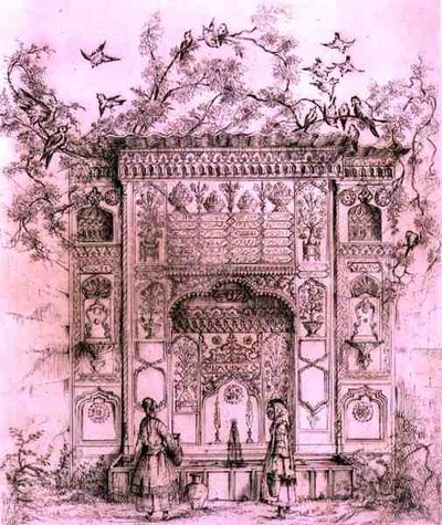 Ornamental Fountain, nær Galata Tower i Konstantinopel, fra 