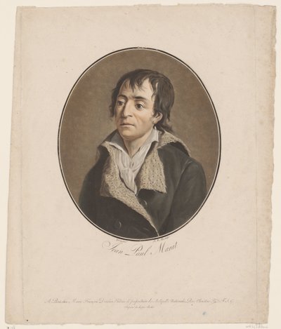 Portrett av Jean Paul Marat av Jean Francois (after) Garnerey