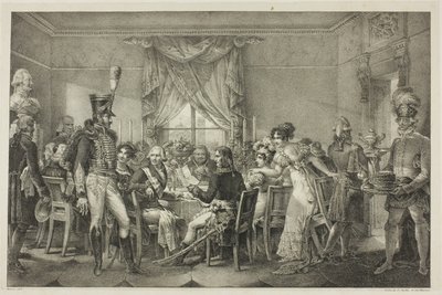 Napoleon ved Storhertugpalasset i Firenze, plate tretten fra Napoleons politiske og militære liv av Jean Francois Bosio