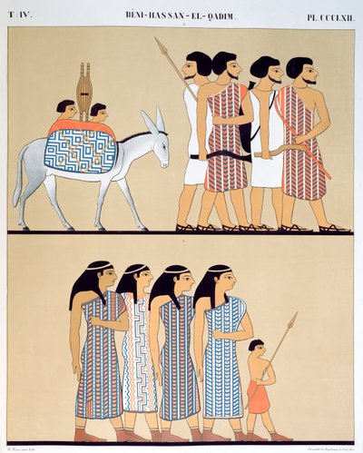 Freskomaleri av Nevothphs grav ved Beni-Hassan-El-Qadim (Beni Hasan), 1835-45 av Jean Francois Champollion