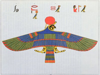 Guden Horus representert i form av en spurvehauk, 1823 av Jean Francois Champollion