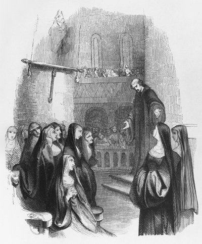 Abelard forkynner ved Paraclete, illustrasjon fra 
