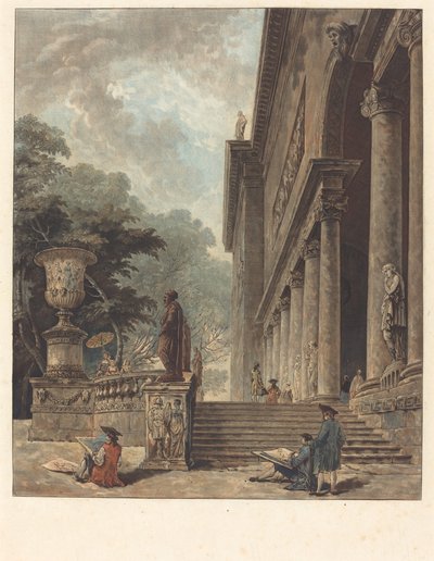Colonnade and Gardens of the Palazzo Medici Colonnade and Gardens of the Palazzo Medici, ca. 1776. av Jean Francois Janinet