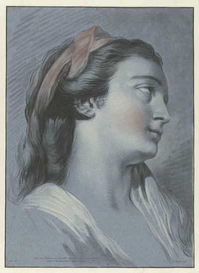 Hodet til en ung kvinne Tete de femme av Jean Francois Janinet