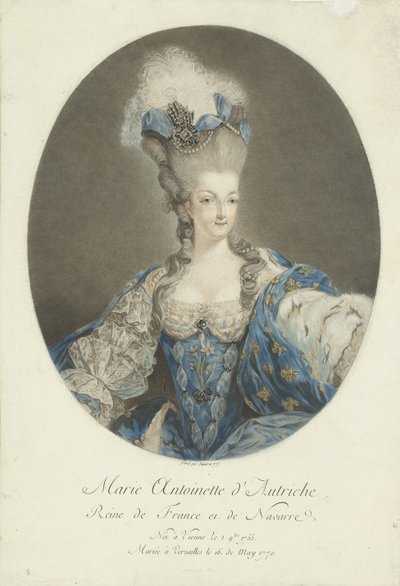 Portrett av Marie Antoinette Marie Antoinette av Østerrike, dronning av Frankrike og Navarre (tittel på objekt) av Jean Francois Janinet