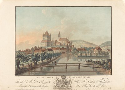 Utsikt over Thun fra Cote du Midi, sannsynligvis 1776. av Jean Francois Janinet
