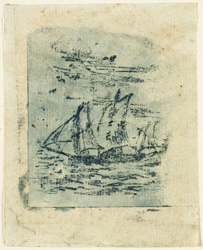 Et fartøy under seil av Jean Francois Millet
