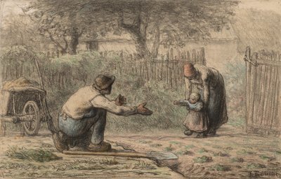 Første trinn, c. 1858-1866. av Jean Francois Millet