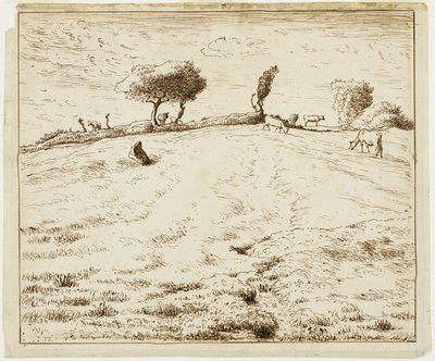 Landskap - Hillside i Gruchy, Normandie av Jean Francois Millet