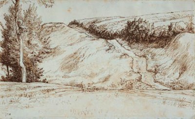 Åssidelandskap nær Vichy av Jean Francois Millet