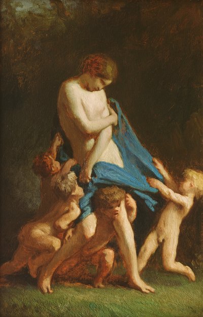 Love Triumphant, ca. 1847-48 (olje på tre) av Jean Francois Millet