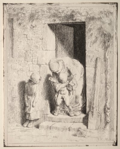 Mors forholdsregler av Jean Francois Millet