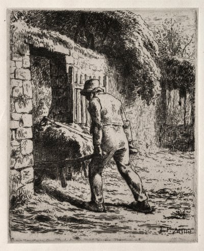Bonde som vender tilbake fra gjødselhaugen, 1855-1856. av Jean Francois Millet