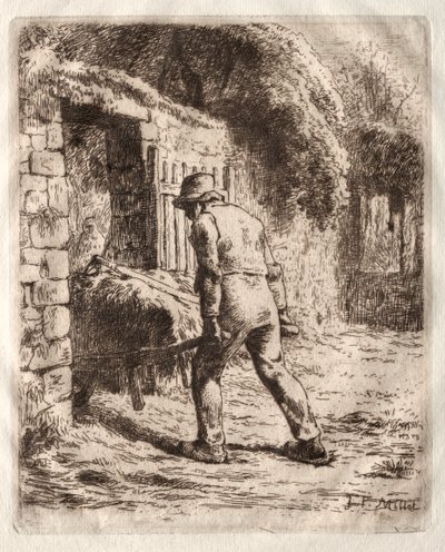 Bonde med trillebår av Jean Francois Millet