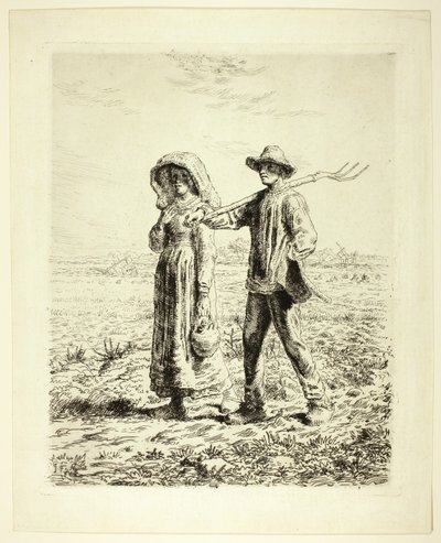 Bønder går på jobb av Jean Francois Millet