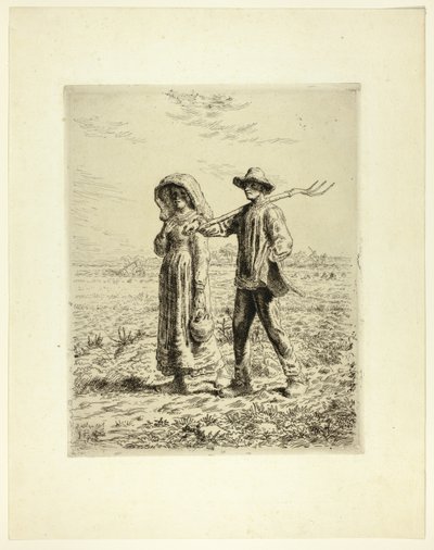 Bønder går på jobb av Jean Francois Millet