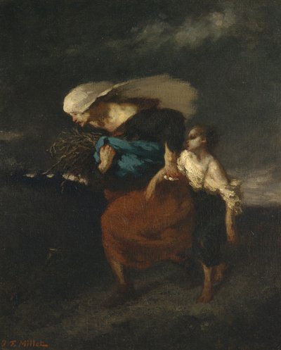 Retreat from the Storm, ca. 1846. av Jean Francois Millet