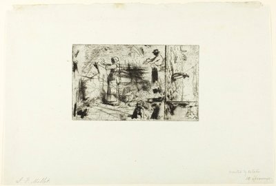 Skisser av tre emner av Jean Francois Millet
