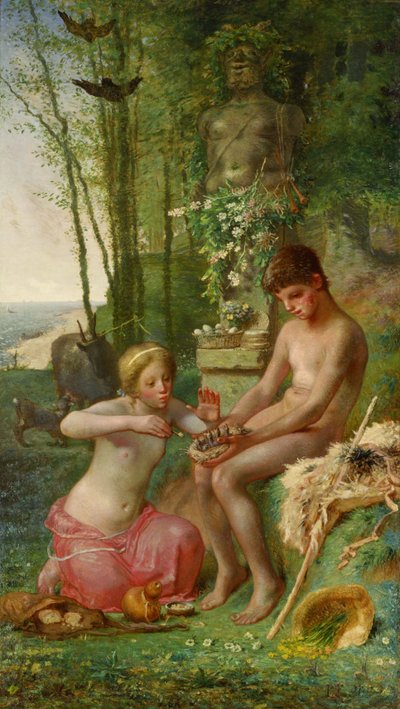 Spring Daphnis og Chloë, 1865 av Jean Francois Millet