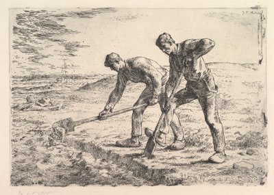 Diggers, 1830-75. av Jean Francois Millet