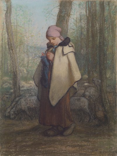Den strikkegjeterinnen av Jean Francois Millet