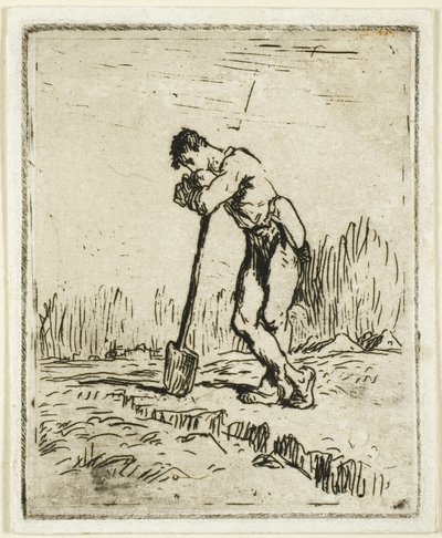 Mannen som støtter seg på spaden av Jean Francois Millet