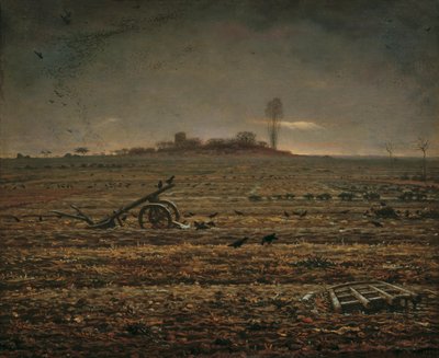 The Plain of Chailly with Harrow and Plough, 1862. av Jean Francois Millet