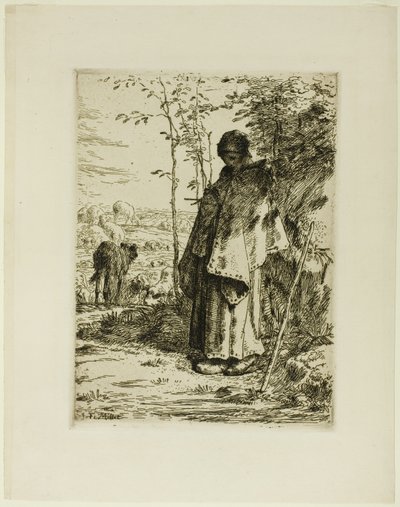 Gjeterinnen strikking av Jean Francois Millet