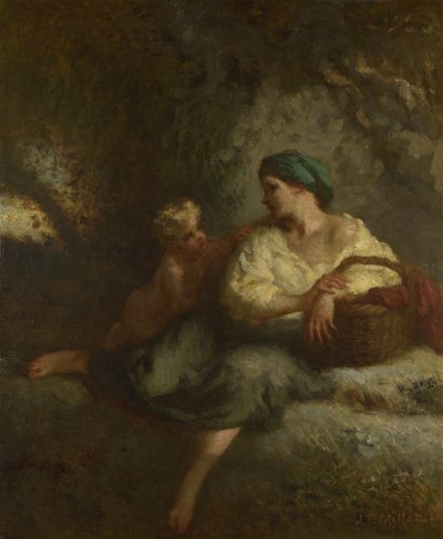 The Whisper, ca. 1846 av Jean Francois Millet