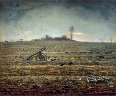 Chailly-sletten med harv og plog (olje på lerret av Jean Francois Millet