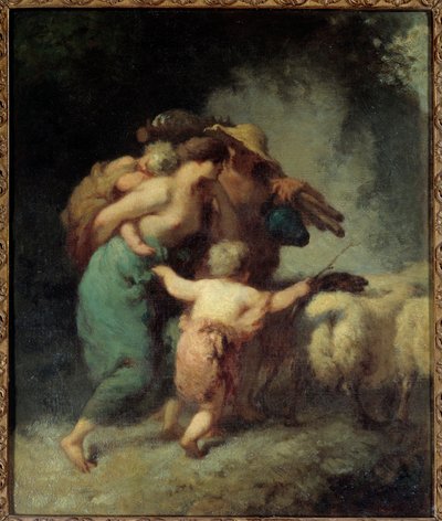 Retur av flokken. Maleri av Jean Francois Millet (1814 - 1875) av Jean Francois Millet