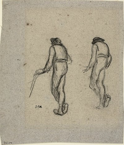 To skisser av en bonde, sett bakfra av Jean Francois Millet
