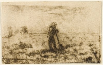 Kvinne henger ut klær av Jean Francois Millet