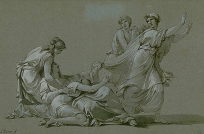 De unge mennene og jomfruene i Athen ble ofret som ofre til Minotaur, ca 1778. av Jean François Pierre Peyron