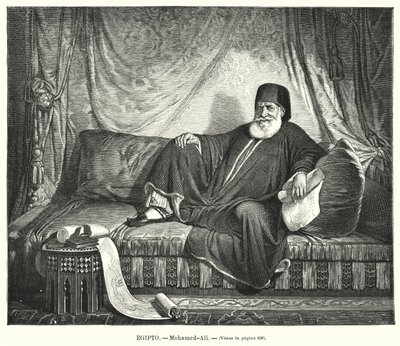Muhammad Ali, osmansk visekonge av Egypt (litho) av Jean Francois Portaels