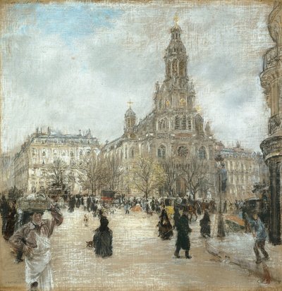 Place de la Trinité, Paris, ca. 1886 (olje på lerret) av Jean Francois Rafaelli