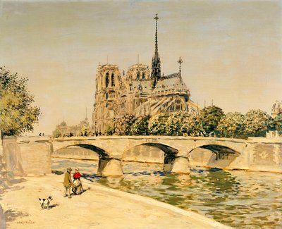 Notre Dame og Seinen av Jean Francois Raffaelli