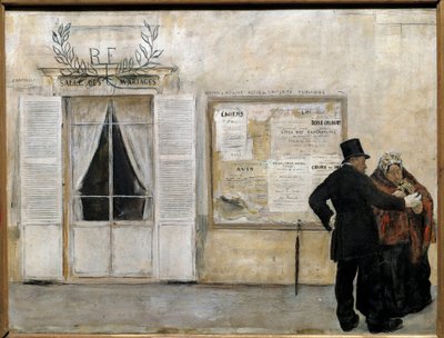 Invitasjonene venter på bryllupet Maleri av Jean francois Raffaelli (1850-1924), før 1884, søn. 0,525x0,685 m, Paris, Musee d
