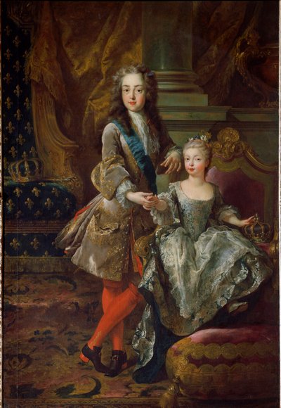 Portrett av kong Louis XV (1710-1774) og hans forlovede Marie Anne Victoire av Spania (1718-1781), datter av Filip V av Spania Maleri av Jean Francois De Troy (1679-1752) Rundt 1724 Firenze, Palazzo Pitti av Jean François de Troy